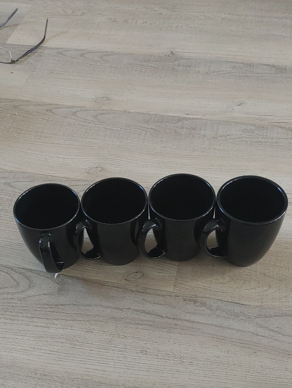 Black Ceramic Coffee Mugs - Set of 4